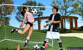 Naughty America Franchezca Valentina 33044 Hot brunette practices her soccer moves before fucking a cock on the field

