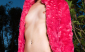 Penthouse Sara James Party girl Sara James pulls off her undies and flashes her boobs and pussy from beneath her magenta faux fur jacket while waiting outside a Los Angeles nightclub!
