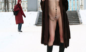 Met Art Natasha S Natasha In Public by Paromov 38896 Public nudity at its best with snow on the ground in a public place and fur coat for flashing.
