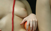 Met Art Plum A Simanis by Andre Le Favori 39270 Black haired, creamy white skinned beauty loves to eat her apples.
