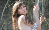 Met Art Lilly B Presenting Lilly by Paromov 40268 A brown haired model plays among the trees and forest people.

