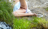 Met Art Veda A Along by Dmitry Maslof 42482 Slim girl with light brown hair and a dark bush gets naked by the river.
