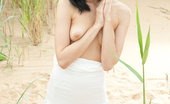 Met Art Lily J Naturo by Koenart 46157 With a confident, youthful allure, Lily is a stunning sight as she strips her sexy white dress amidst the tall, verdant grass and sandy shore.
