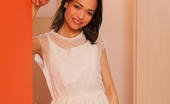 Met Art Bansari A Risveglio by Karl Sirmi 46403 Delicate facial features, innocent gaze, and petite, nubile body, Bansari strips her cute white dress and poses sensually inside the bedroom.
