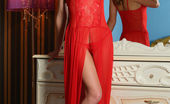 Met Art Cristina A Citrana by Antonio Clemens 46811 Cristina A is dressed for fiery hot romance as she sensually strips off her long lace gown and matching panty.
