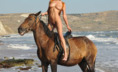 Met Art Suzanna A Atti by Goncharov 47384 Suzanna A horse-back rides naked on the beach
