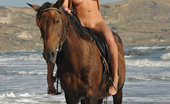 Met Art Suzanna A Atti by Goncharov 47384 Suzanna A horse-back rides naked on the beach
