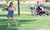 FTV Girls 47689 Holly flashes on the golf coarse
