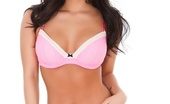 Asa Akira Asa's Pink Lingerie on White Asa Akira poses her killer curves in pink lingerie.
