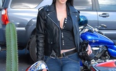  54980 MILF Hunter Hot big tits biker babe gets pounded against her motorcycle in these slammin fucking pics and big video update

