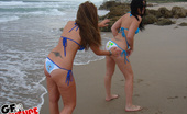  55694 Gf Revenge 3 hot tiny white bikini babes play and run in these hot teen ocean girlfriend pics
