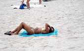 8th Street Latinas yoli 57750 Bikini wearing ebony latina gets on her knees to suck
