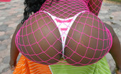 Round And Brown vicky 59988 The hottest pink mesh body suit ever is being rockd by the hottest booty to fit in it
