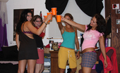 Dare Dorm  62405 Check out these amazing babes strip pole stripping in their undies at this sick college dorm party
