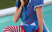  64119 A little cosplay Catie Minx style as Catie does a turn as Raggedy Ann with see through panties
