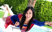  Mild mannered nerd Catie Minx reveals her super naughty powers as Supergirl
