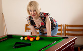 We Are Hairy Hazel Natural Hazel bends over the pool table 74060 Playing with all those big hard balls has turned Hazel on. Watch her stroke the shaft of the queue and then mount the pool table naked to show off her hairy bush.
