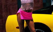 Digital Desire Devon 77176 Hot yellow corvette with a smoking girl in pink
