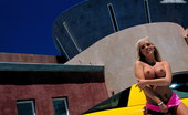 Digital Desire Devon 77176 Hot yellow corvette with a smoking girl in pink
