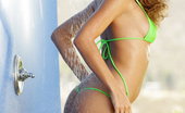 Digital Desire Prinzzess Sahara 77193 Outside showering in neon green bathing suit

