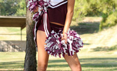  81288 Shyla Jenningss dressed up in her cheerleader outfit letting everyone look up her skirt