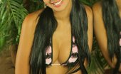  81843 Karla Spice wears her pink ruffles outfit and takes it off

