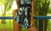  81893 Karla Spice feels the heat and slides out of her summer dress and bikini
