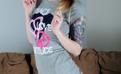 Ivy Snow 85511 Reveals The Sexy Lingerie She Is Wearing Under Her Peace Love Shirt And Plays With Her Toy
