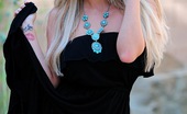 XO Gisele 85661 Wears A Long Black Dress That Allows Easy Access To Slip Of Her Panties And Touch Herself
