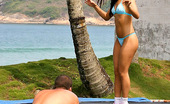 Mike In Brazil firnanda 85795 Firnanda gets picked up on the brazilian beach jumping on a trampoline
