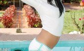 Gigi Spice 96869 Takes A Dip In The Pool In A White T-Shirt
