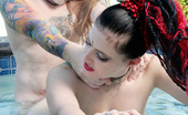 Blue Blood Marriah and Schno 98614 Tattooed couple fucking in the hot tub
