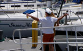 Captain Stabbin julie 102316 Cute girl in black bikini shows her hot pooper
