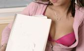 Andi Pink Cute amateur teen reading
