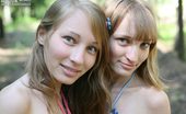 Amour Angels Sasha And Masha MASHA & SASHA 105750 Nude lesbian girls taking a walk around the lake and stroking each other softly