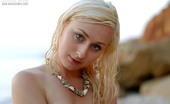 Amour Angels Natasha MERMAID 105941 Nice pics with gorgeous blonde coed posing her nudeness sitting on rocky seashore