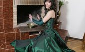 Amour Angels Helena HELENA 105987 Regal-looking awesome brunette wearing a splendid evening dress exposes her nude gorgeous breasts and dazzling beauty