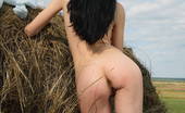 Amour Angels Sasha HAYSTACK 106095 Amazing wonderful nude angel is standing near haycock in the green field all alone and poses like a real professional coquette.