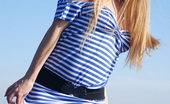 Amour Angels Anna CAPTAINS DAUGHTER 106402 Excited girl poses in striped t-shirt then exposes her sweetest spots.