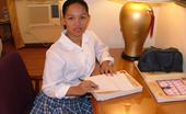 LBFM 108405 Plump student pleasuring her shaved peach with a vibrator after school
