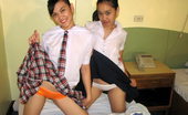 LBFM 108591 Two girls taking off their school uniform to mutually eat their pussies
