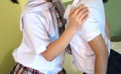 LBFM 108591 Two girls taking off their school uniform to mutually eat their pussies
