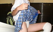 LBFM 108609 Student stripping from her school uniform to show her salivating privates
