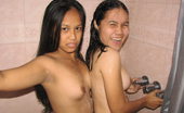 LBFM 108708 Two sex starved coeds lick their pussies while taking a shower together
