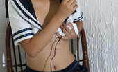 LBFM 108715 Lascivious college student pleasuring her hairless pussy with a big vibrator
