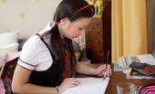 LBFM 108895 Marija masturbates to orgasm after school so she can concentrate on her home work
