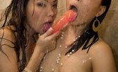 LBFM 109183 Two hot dolls spend some quality time while taking a shower with sextoys

