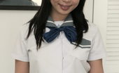 LBFM 109350 Yumi strips from her school uniform to flash her yummy private assets
