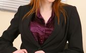 Only Tease Fi 109395 Beautiful secretary in black office suit and silk blouse.
