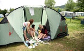 Club Seventeen Christina And Jacqueline And Sara And Tessa 113761 Four very handsome camping teenagers sharing a big tent
